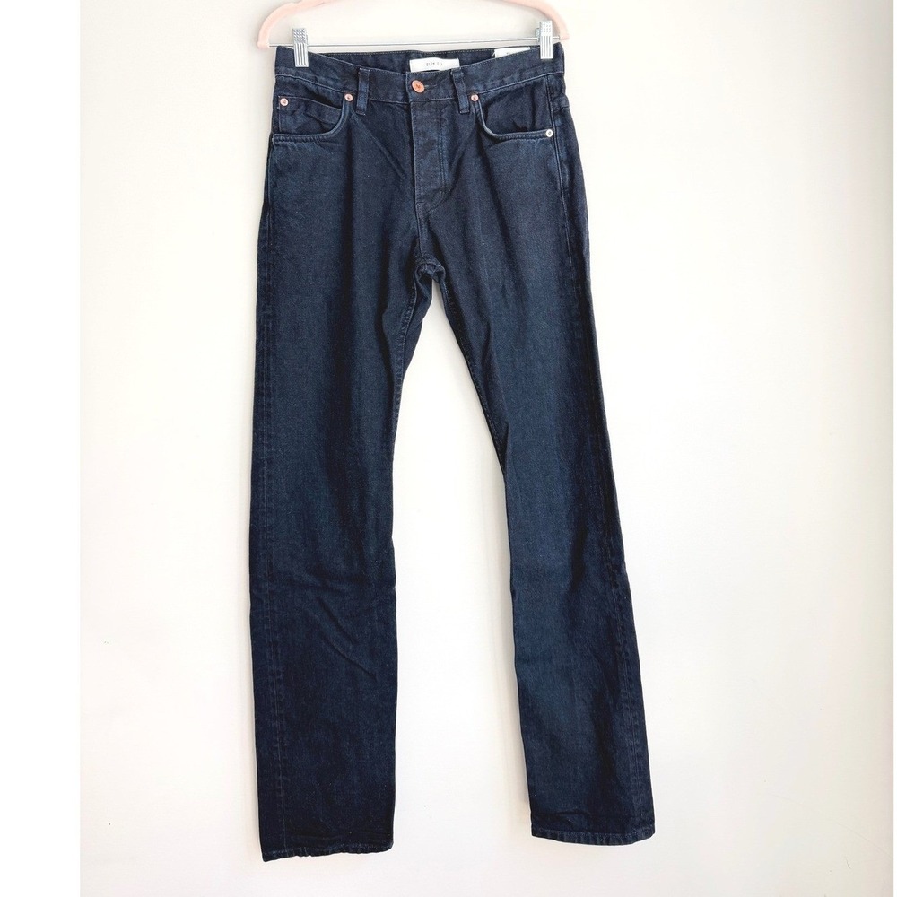 Billy Reid Slim Cut Mens Dark Indigo Denim Jeans Made in USA Size 30 Button Fly